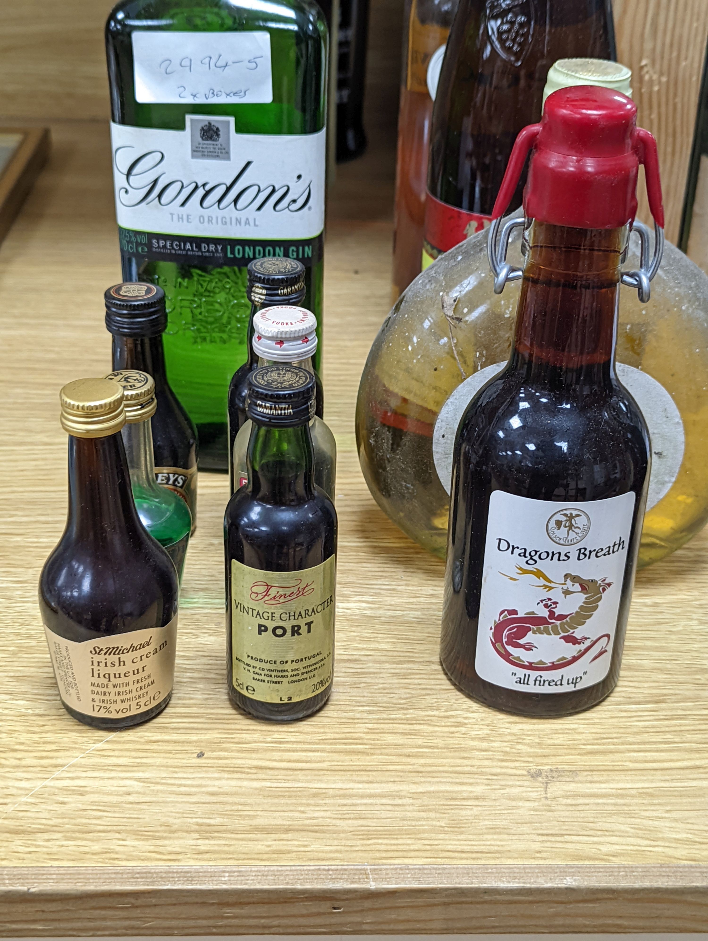 Assorted wines and spirits